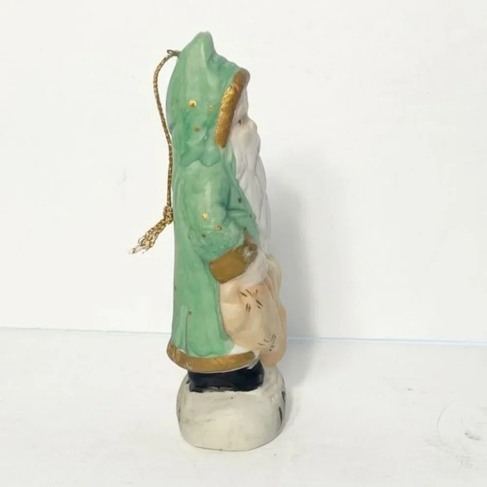 Vintage Memories of Santa Christmas Ornament Santa, Bag, Apples 1850
